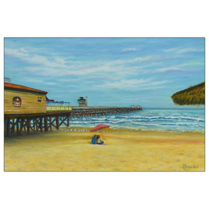 "Tranquil Days" Art Greeting Card. Painting of California Ocean Scene. Flat Cards.