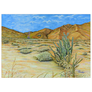 "I AM" Art Greeting Card. Desert Painting. Spiritual Painting. Flat Cards