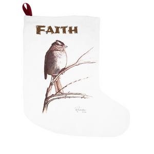 Open image in slideshow, &quot;Faith&quot; Christmas Stockings. Ink Drawing of Desert Bird.
