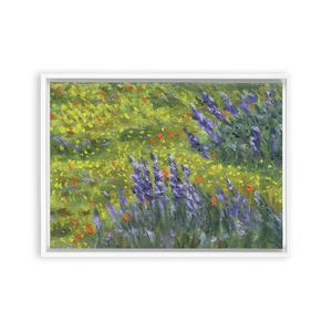 "Dreaming of Lupines" Desert Flowers Painting. Printed Framed Canvas Wraps.