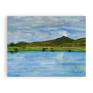 “The Way” Oil Painting of Lake. Printed Art Flat Cards.