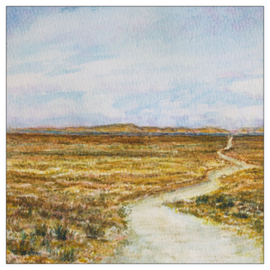 “Forward” Art Cards - Flat Cards. Desert Road Watercolor Painting. Printed Art Cards.