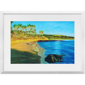 Open image in slideshow, &quot;The Big Dream.&quot; Painting (Art Print) of Surfer Standing at the Shore. Framed Prints.
