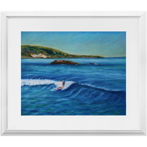 Open image in slideshow, &quot;Surf&#39;s UP.&quot; Surfer Riding Wave. Ocean Scene. Framed Prints. Art Prints.
