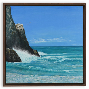 Open image in slideshow, “Thrive” Ocean Oil Painting. Printed Framed Canvas Wrap.
